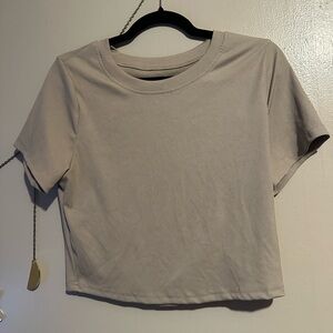 Tan Ribbed Woman’s Crop Top